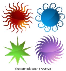 Imagen de un conjunto de stickers de starburst.