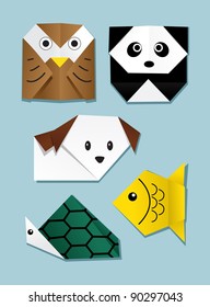 Image of sets of animal origami. See my portfolio for other origami image