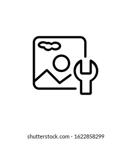 image setting icon design line style. Perfect for application, web, logo and presentation template