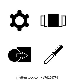 Image Settings. Simple Related Vector Icons Set for Video, Mobile Apps, Web Sites, Print Projects and Your Design. Black Flat Illustration on White Background.