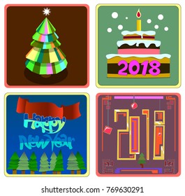 Image of several objects. Among them there are number, cake and words.