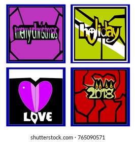 An image of several objects with words and number.