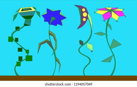 The image of several plants in the form of flowers.