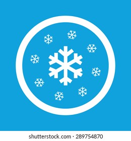Image of several snowflakes in circle, isolated on blue