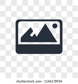 Image with shadow interface vector icon isolated on transparent background, Image with shadow interface logo concept