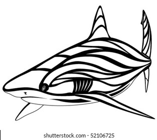 The image of a shark in the form of a tattoo