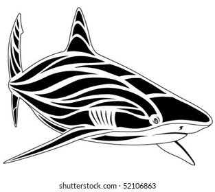 The image of a shark in the form of a tattoo