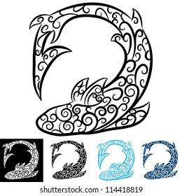 An image of a shark swirl tattoo.