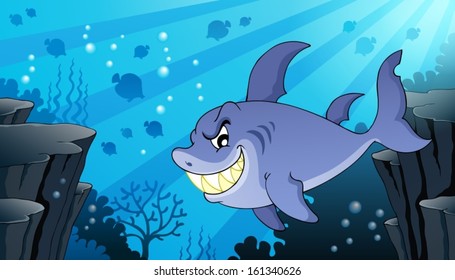 Image with shark theme 2 - eps10 vector illustration.