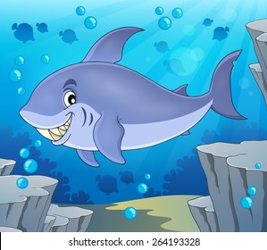Image with shark theme 6 - eps10 vector illustration.