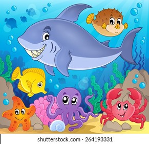 Image with shark theme 7 - eps10 vector illustration.