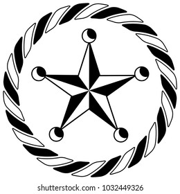 An Image Of A Sheriff Western Star Rope Circle Icon.