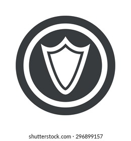 Image of shield in circle, on black circle, isolated on white