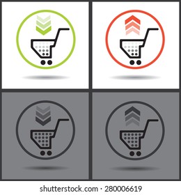 Image shopping trolleys. Vector Icon Symbol Sign Pictogram/