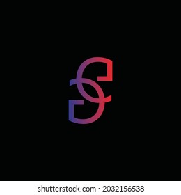 Image show the Combination of Letter Seg or egs monogram logo, with red and purple colours