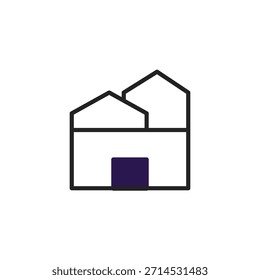 A imagem mostra um contorno de construção abstrato usando linhas simples e formas geométricas. O design mínimo evoca um senso de arquitetura moderna e desenvolvimento urbano. Perfeito para representar