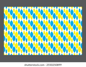 The image showcases a repeating graphic pattern with light blue and yellow oval shapes alternated on a white background, evoking vibrancy and energy. Can be continued endlessly  in your design.