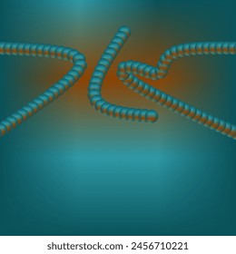 The image showcases a series of interconnected, spherical shapes arranged in a linear pattern against a gradient backdrop transitioning from blue to orange. The spheres exhibit a 3D effect.