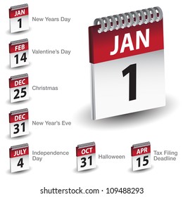 Imagen que muestra las fechas de vacaciones en un calendario.