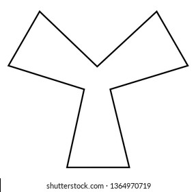 Imagen que muestra un Nonagon irregular. Se parece a un ventilador, un dibujo de línea vintage o una ilustración grabadora.