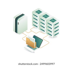 An image showing a laptop and server, symbolizing digital connectivity
