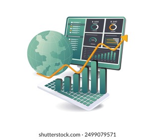Image showing a person analyzing data on a computer with the text 'business analytics and data science
