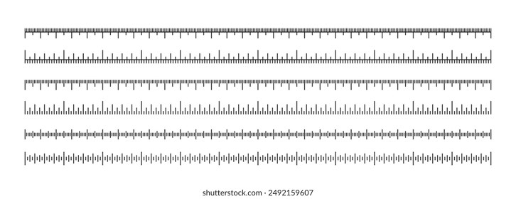 Image Showing A Set Of Three Measuring Rulers With Different Scales. Ideal For Precision Measurement, Design Work