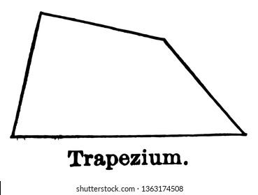 An image showing the trapeze. Quadrilateral that does not have two parallel sides, vintage line drawing or engraving illustration.