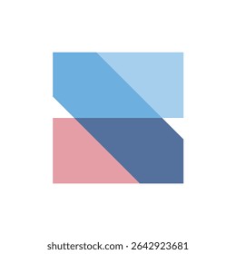 The image shows an abstract logo design of an initial letter S in abstract modern style in multi color that looks clean on a white background 