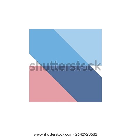 The image shows an abstract logo design of an initial letter S in abstract modern style in multi color that looks clean on a white background 