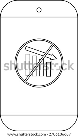 The image shows a black white cell phone displaying no sales data due to an error message
