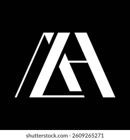 The image shows a flat logo design of letters ALH that shapes like a house roof. The design looks good in white color on a black background. It can be used as a logo for house related purposes. 
