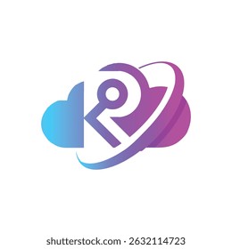 The image shows a flat logo design of a cloud for tech related business 