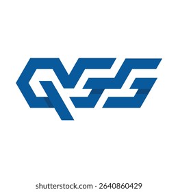 
The image shows a flat logo design of a monogram letter QGG in blue color in square shape that looks clean on a white background

