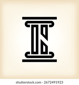 La Imagen muestra un diseño de logotipo plano de un pilar en color negro en forma de letra C abstracta que se ve limpio sobre un fondo blanco 