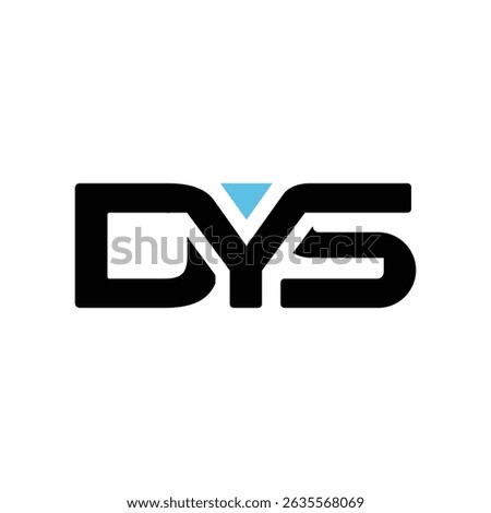 
The image shows a flat monogram logo design of an initial letter DYS in black color with a blue accent that looks clean and sharp on a white background for general purposes

