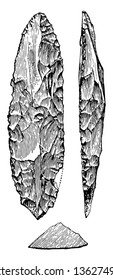 La imagen muestra las herramientas de piedra de línea. Tiene diferentes tipos de hacks con la ayuda de Carve Nakshi. Hay tres piedras, en las que dos son rectas y otra es un pequeño dibujo de líneas vintage