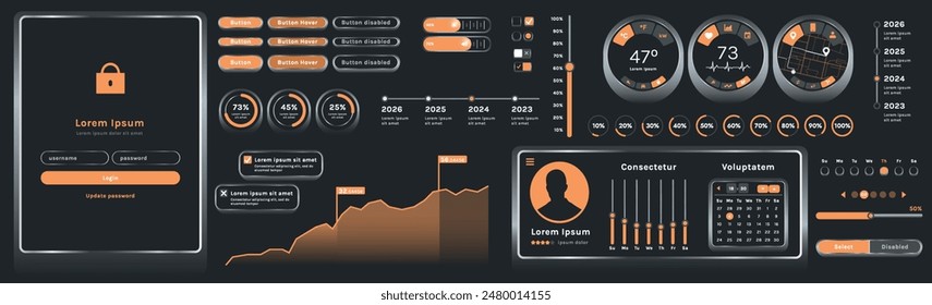 The image shows the interface of a modern app or web application used to track finances or plan events. Basic elements include a set of buttons, menus, and options.