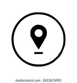 The image shows a location pin icon, commonly used in maps and navigation applications to indicate a specific place or address