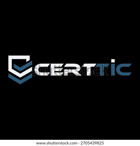 The image shows the logo for CERTTIC. On the left, there is a stylized shield made of three stacked, downward‑pointing chevrons.