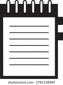 The image shows a page from a spiral-bound notepad with blank horizontal lines. The top of the page has a black binding with metal spirals for holding the pages together. The page appears to be empty and ready for use, with no writing or markings present.