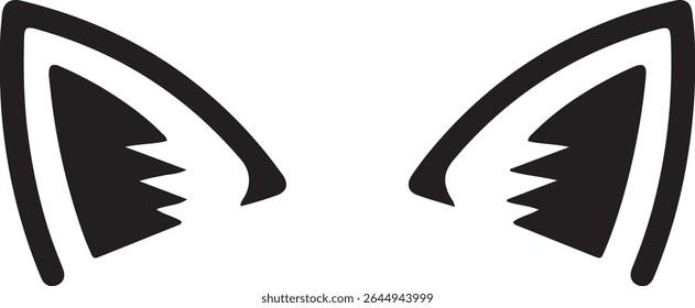The image shows a pair of stylized black cat ears against a white background.