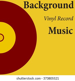 the image shows a part of a vinyl record on a yellow background. On the right is the text