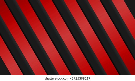 La Imagen muestra un patrón de líneas diagonales oblicuas derechas negras sobre un fondo rojo degradado. La disposición inclinada de las líneas crea una impresión dinámica, móvil y energética. El contraste de rojo y negro hace que la apariencia se vea moderna y agresiva.