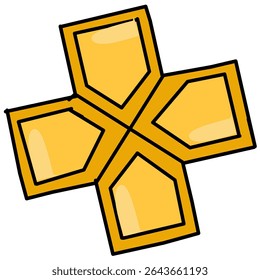 The image shows the ppspp console game symbol which resembles the directional pad (D-pad) often found on game controllers.