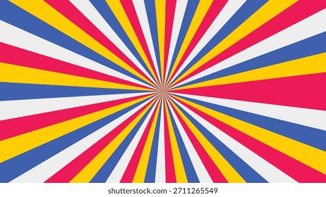 La Imagen muestra líneas radiantes de blanco, azul, amarillo y rosa