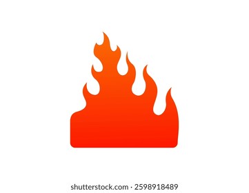 The image shows a red fire symbol with orange flames, showcasing a dynamic and bold shape.