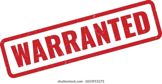 A imagem mostra um carimbo vermelho com a garantia em um fundo branco, indicando aprovação, garantia ou garantia. O selo tem uma borda retangular e uma aparência angustiada e texturizada.