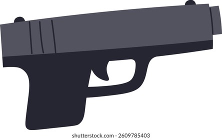 The image shows a simple handgun drawing, with a flat, minimal style.  A firearm is depicted in a basic, schematic representation, ideal for various uses.