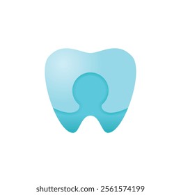 The image shows a stylized blue tooth icon with a circular cutout in the center, representing dental health or a dental service.